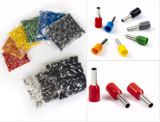 품질  Copper Brass E1018 Pre Insulated Crimping Terminal Ferrule AWG 18 Wire Connector 공장